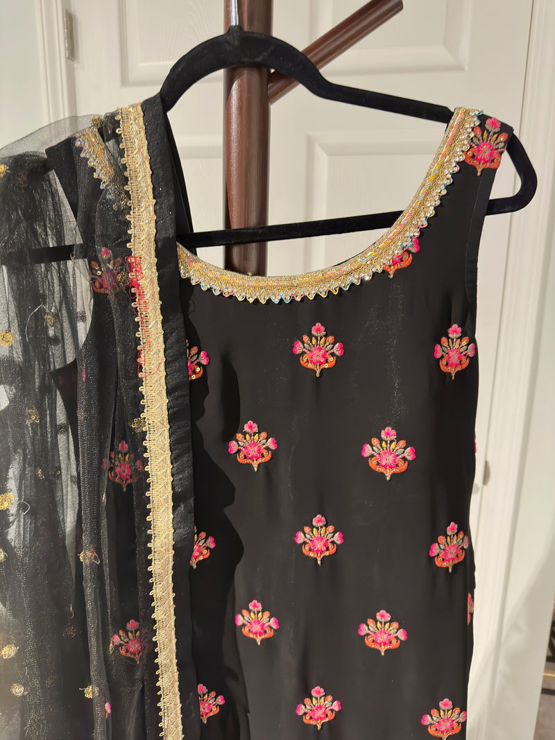 Black Georgette Sharara Suit