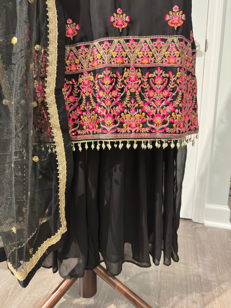 Black Georgette Sharara Suit