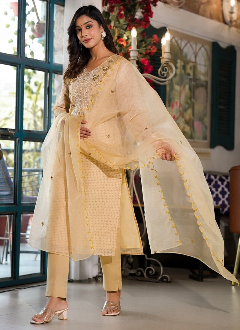 Light Yellow Organza Salwar