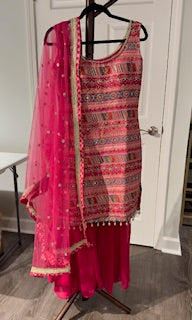 Pink Georgette Sharara