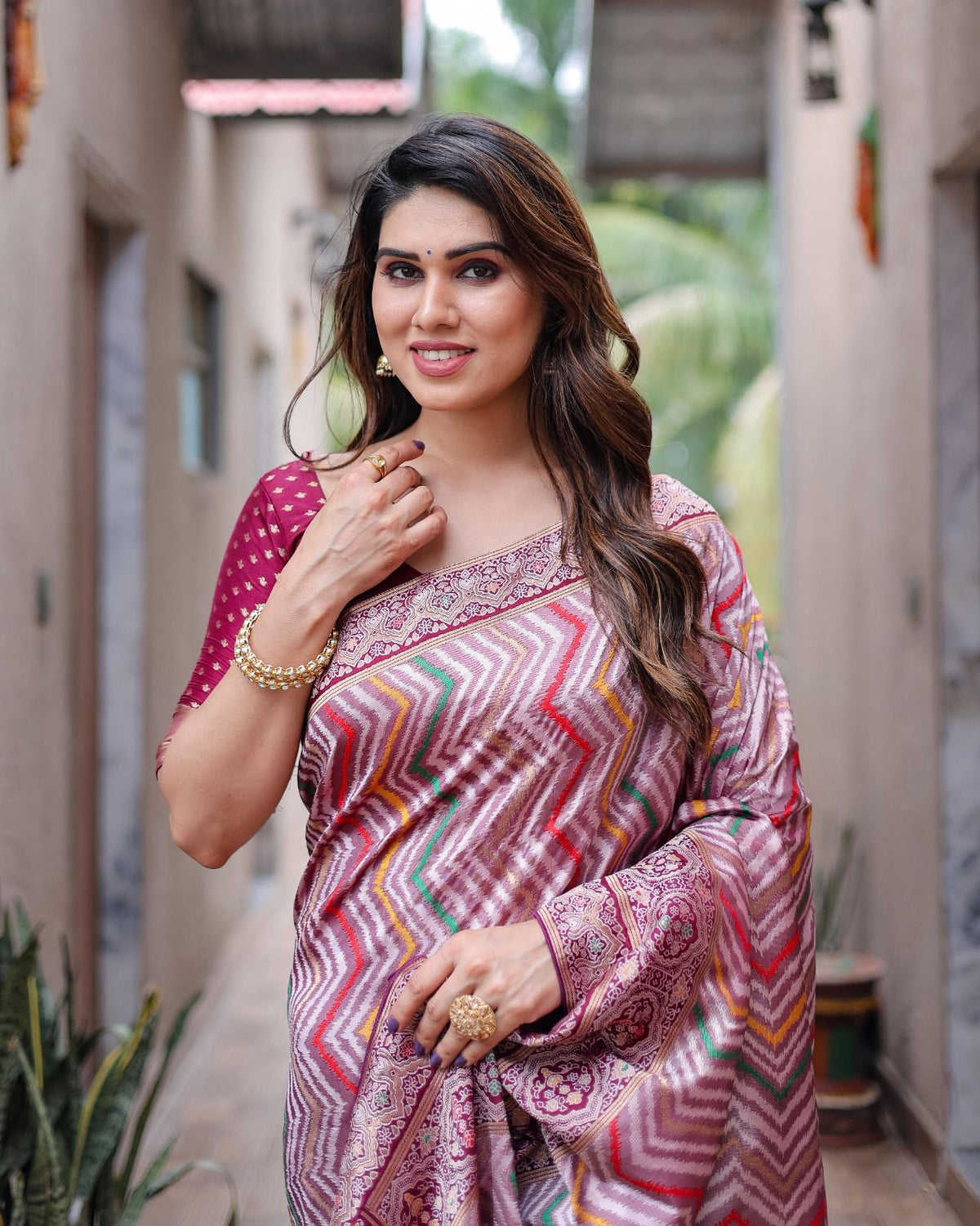 Purple Kanjivaram Pattu Saree