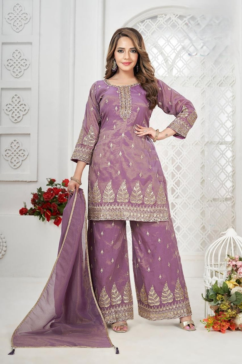 Regal Purple Plazzo Suit