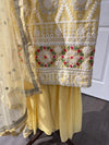 Light Yellow Georgette Sharara