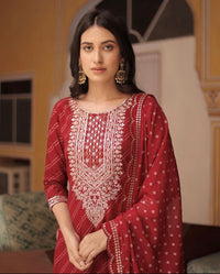 Red Embroidery Salwar