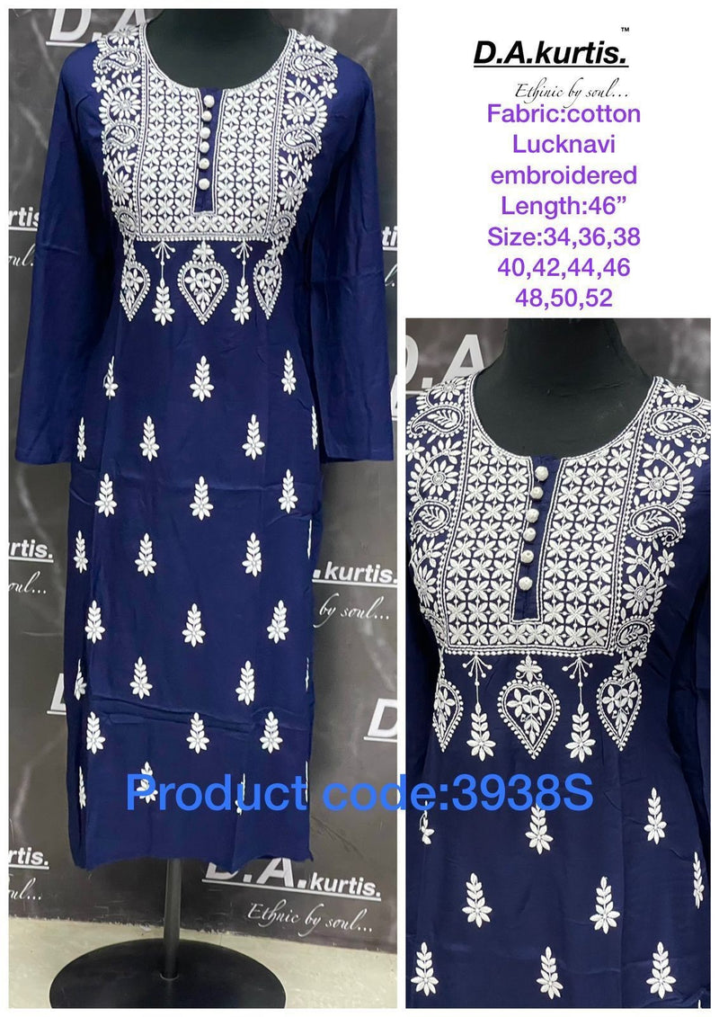 Dark Blue Lucknawi Kurti