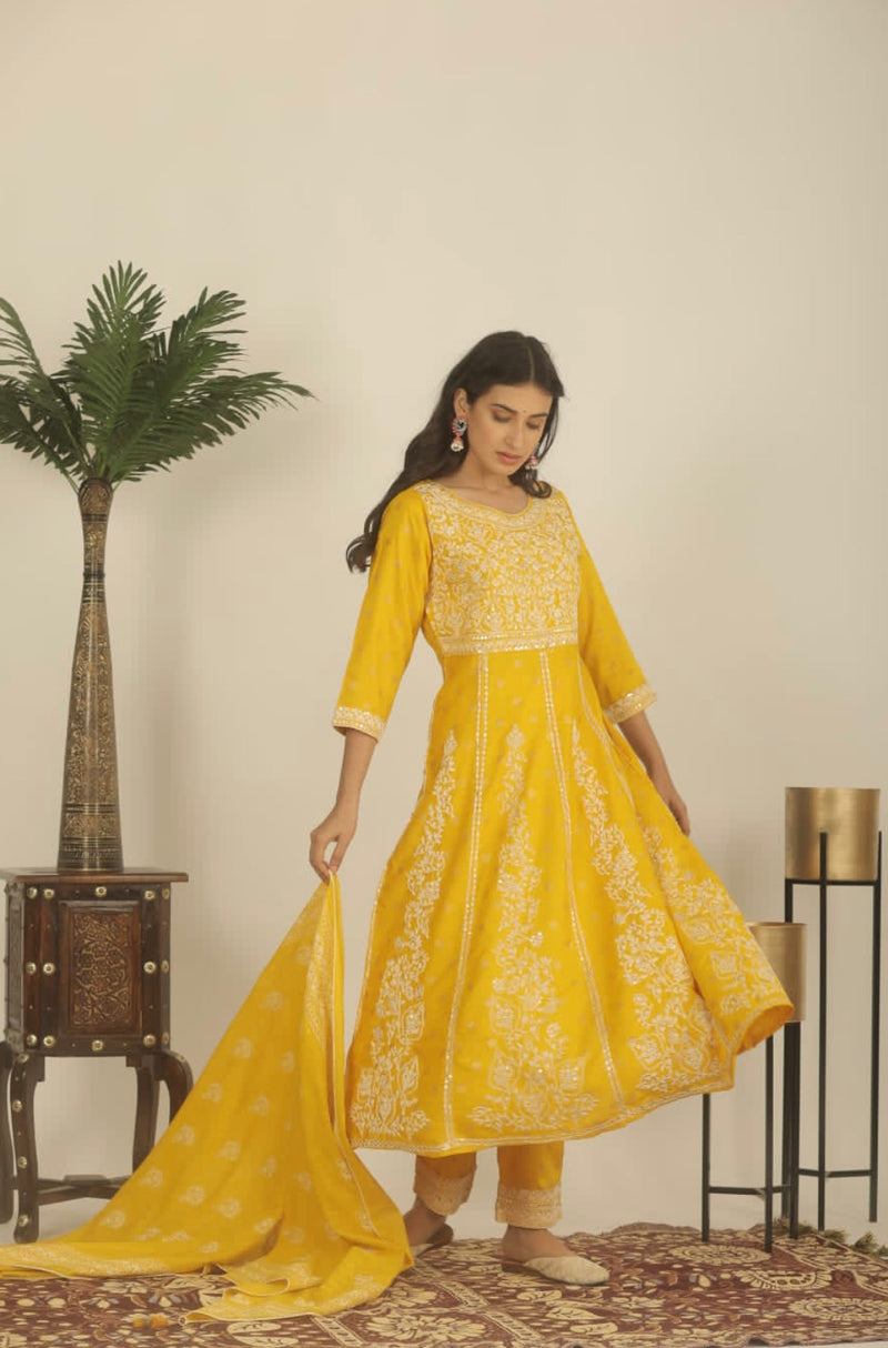 Yellow Anarkali Suit