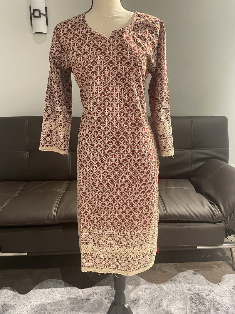 Cambric Cotton Chikankari Kurti