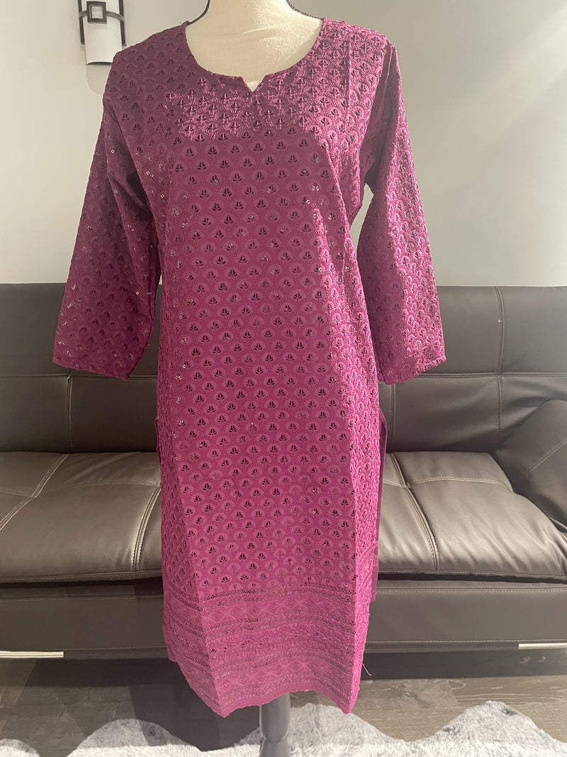 Cambric Cotton Chikankari Kurti