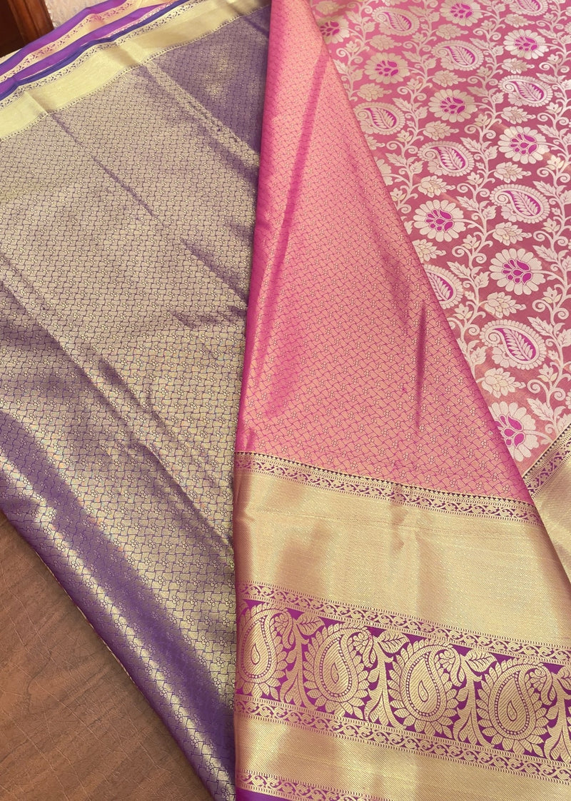 Onion Pink and Purple Tissue Silk Saree